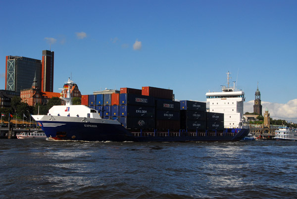 MV Expansa (Netherlands, IMO 9234422) sailing down the Elbe departing Hamburg