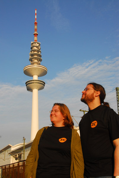 Nina & Gerrit with the Fernsehturm, Hamburg
