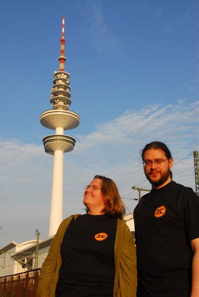 Nina & Gerrit with the Fernsehturm, Hamburg