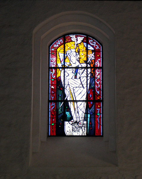 Stained glass, parish church, Bornhved, Schleswig-Holstein
