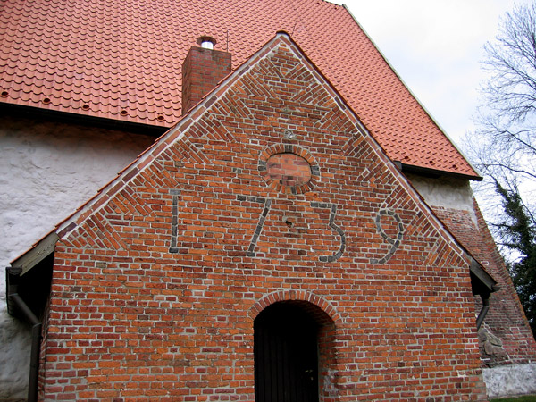 Bornhved parish church dated 1739