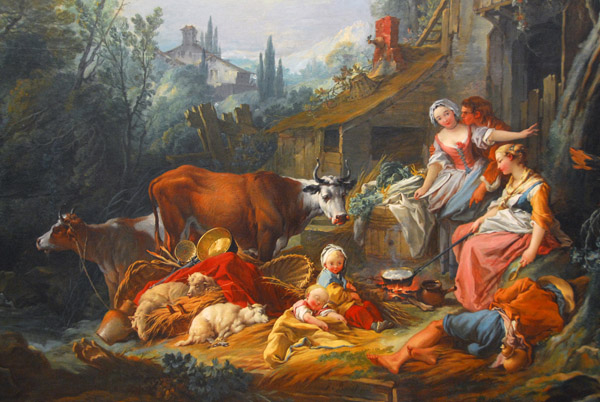 François Boucher (1703-1770) Idyllic Landscape - Ländliche Idylle