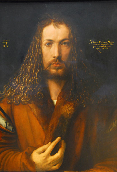 Albrecht Dürer (1471-1528) Self-portrait - Selbstbildnis im Felzrock