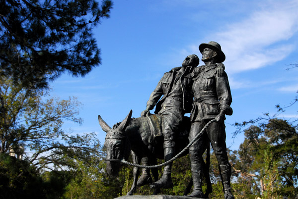 Sculpture of Man with the Donkey in commemoration of the valour and compassion of the Australian soldier- Gallipoli, 1915