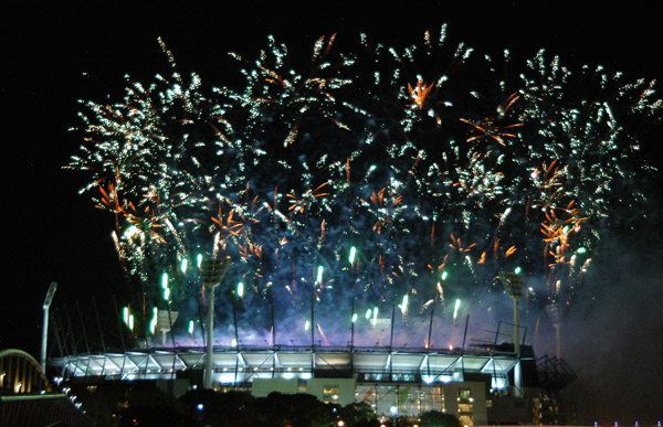 Fireworks over Melbourne Cricket Ground, 2006 Commonwealth Games