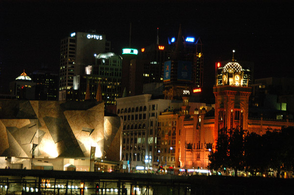 Flinders Street at night, Melbourne