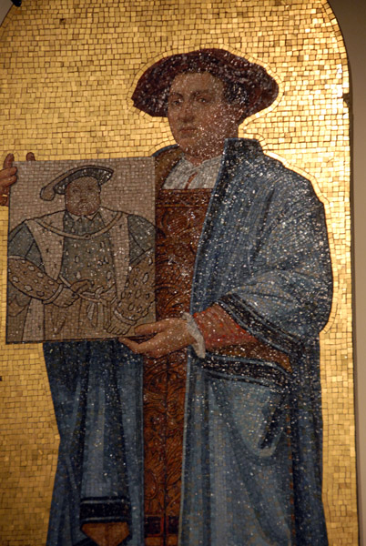 Mosaic of an artist with Henry VIII, V&A Museum