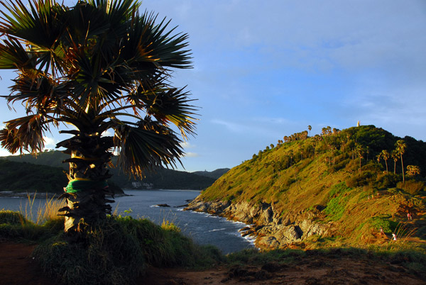 Cape Phromthep, looking north to the hill where the parking is