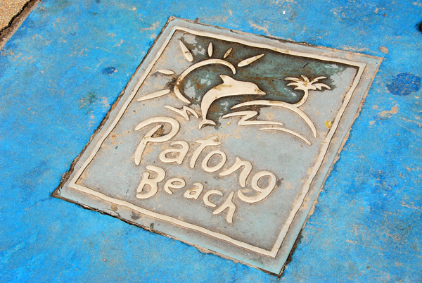 Patong Beach sidewalk marker