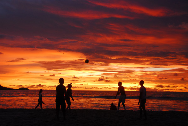 Soccer on the beach, silhouette, Patong
