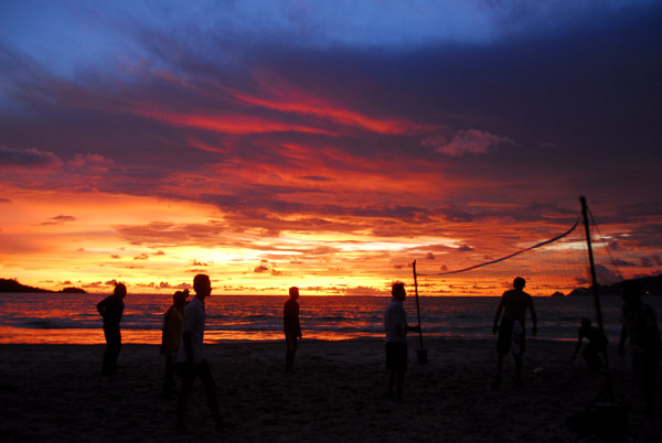 Beach volleyball after sunset, Patong Beach, Phuket