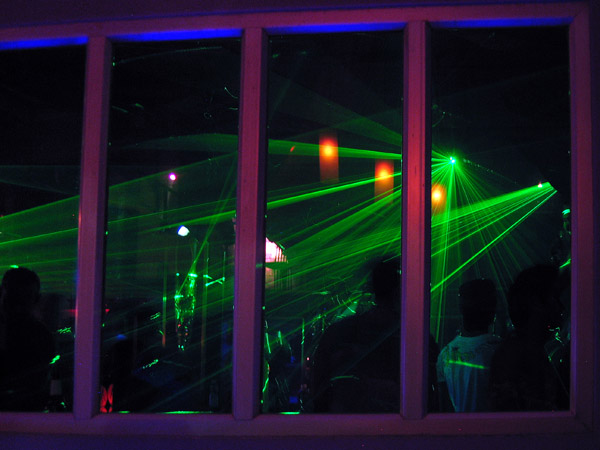 Patong Beach nightlife - disco laser light show