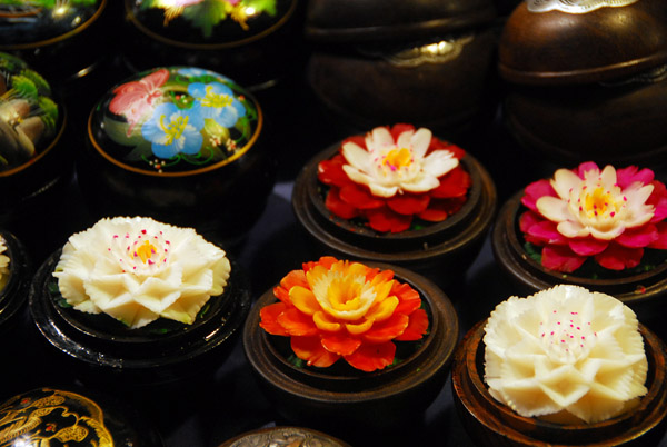 Soap carved into flowers