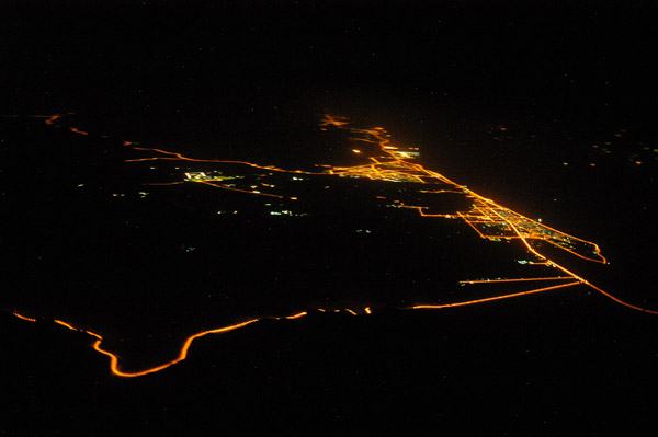 East coast of the UAE at night