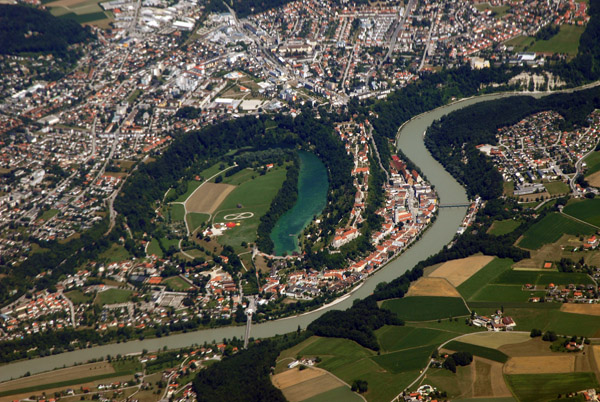 Burghausen, Salzach River, Germany-Austria