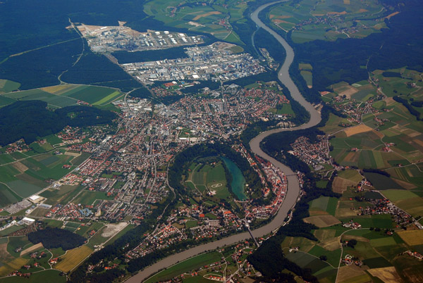 Burghausen, Salzach River, Germany-Austria