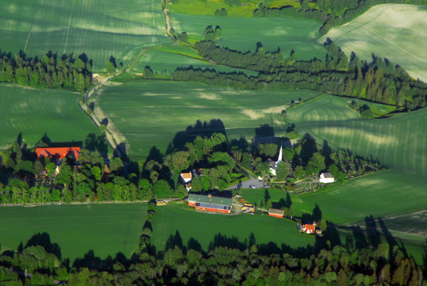 Rural Norwegian countryside and church