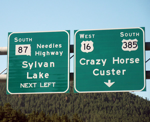 US385 south to Crazy Horse and Custer, South Dakota