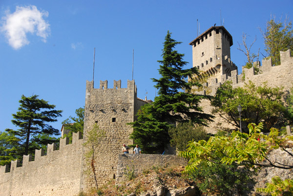 City wall and Castello della Guaita, one of San Marino's 3 towers