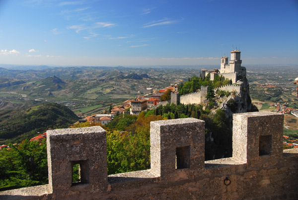 Looking north from the wall of Torre Cesta, San Marino