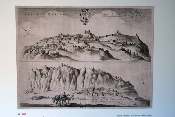 Historic engraving - Sanctvs Marinvs, Castello della Guaita