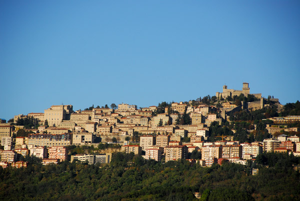 Historic San Marino on the western flank of Monte Titano