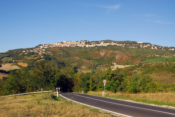 Strada La Venezia crossing the San Marinese countryside below Monte Titano