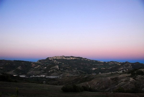 Monte Titano, San Marino, at dusk