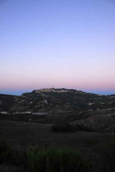Monte Titano, San Marino, at dusk
