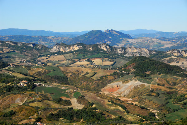 The Italian Apennines seen looking west from Monte Titano, San Marino
