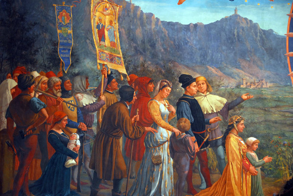 L’apparizione di San Marino al suo popolo, Emilio Retrosi 1894