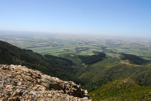 Looking back across the Canterbury Plain from Mount Hutt
