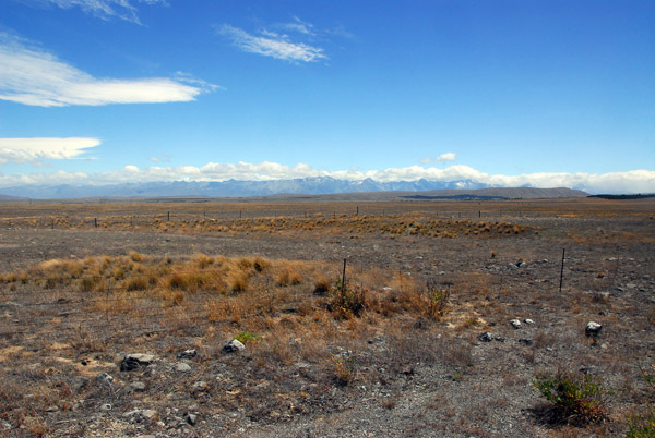 Mackenzie Basin with Southern Alps in the distance