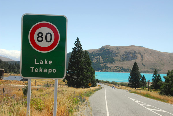 Arriving at Lake Tekapo, elev. 700m