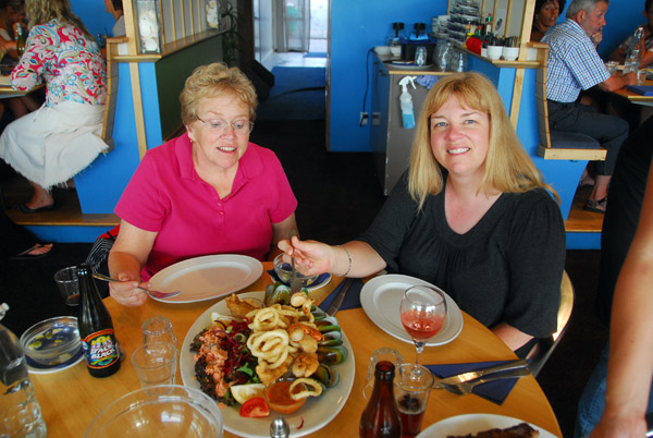 Mom and Deb were very happy with their seafood dinner