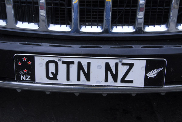 Custom New Zealand license plate QTN NZ