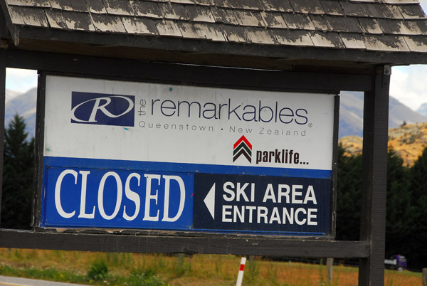 Remarkables ski area is closed but the scenic road is still open