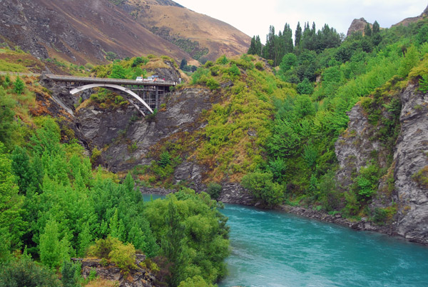 Kawarau River with the new bridge