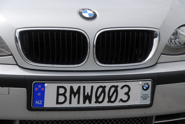 New Zealand custom license plate BMW003