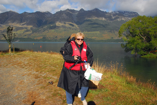 Mom suited up for the Glenorchy Dart River Safari