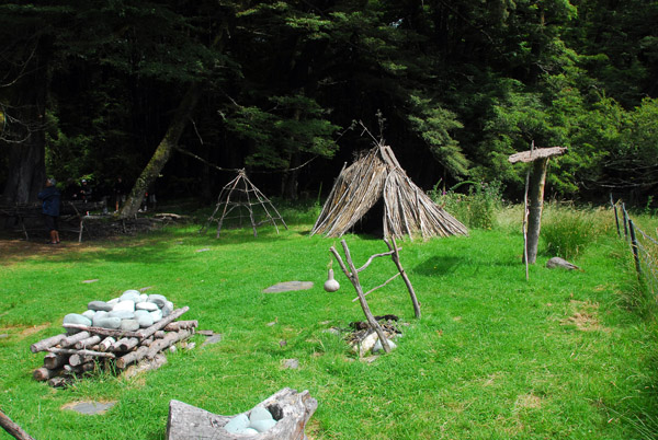 Recreation of a Maori camp, Dart River Safari