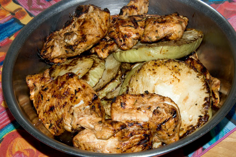 grilled chicken and mirlitons