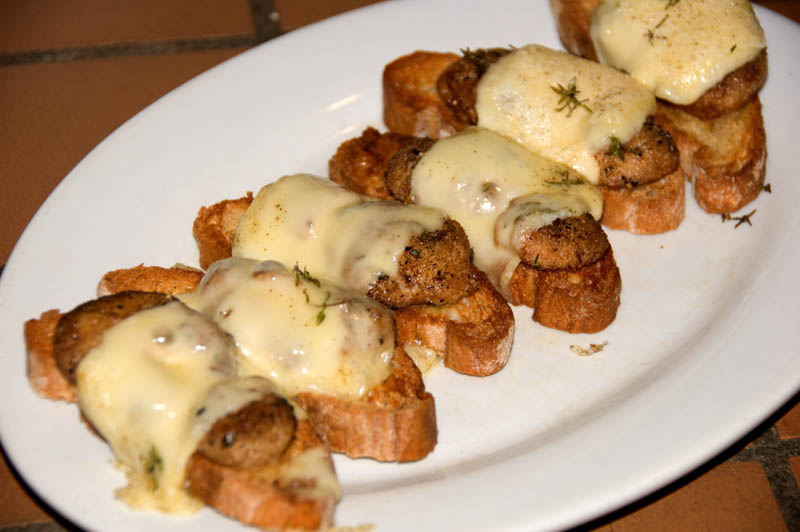 pom pom mushroom crostini