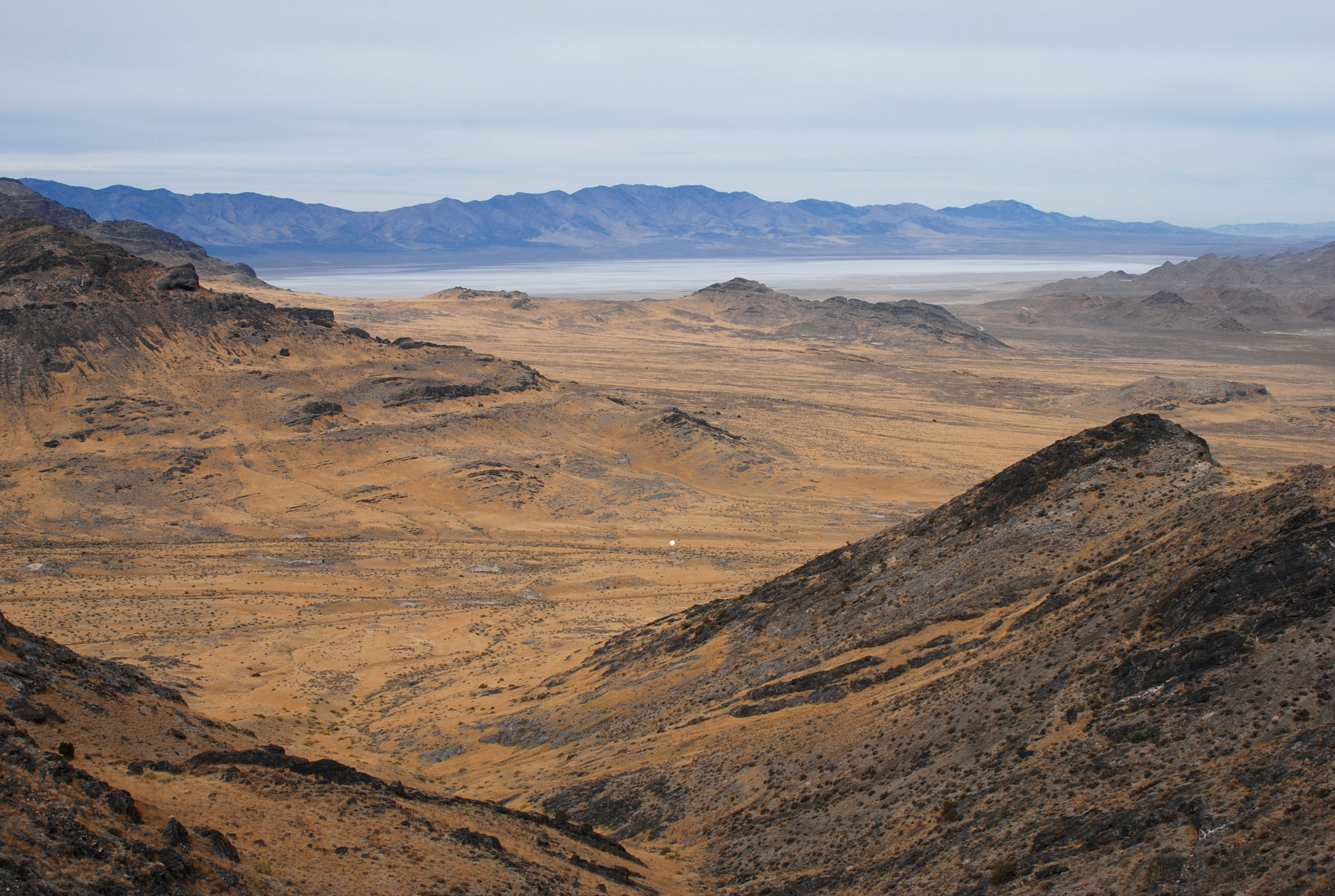 My car (under the white dot) sits amidst a vast landscape