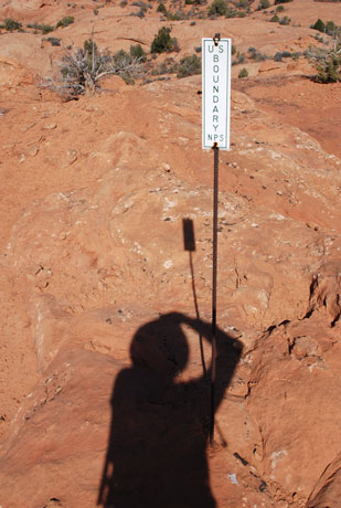 Park boundary sign (tiny white speck in an earlier photo)