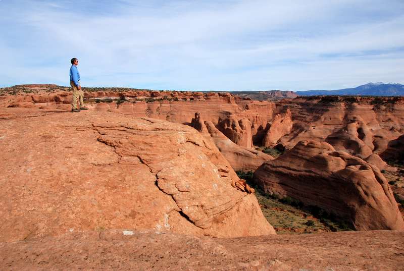 Taking in the view of the canyon of Salt Wash