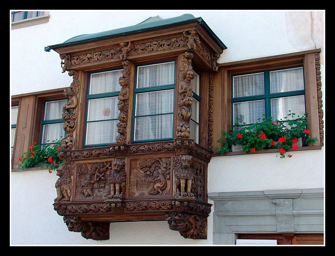 Ornate oriel window, St. Gallen