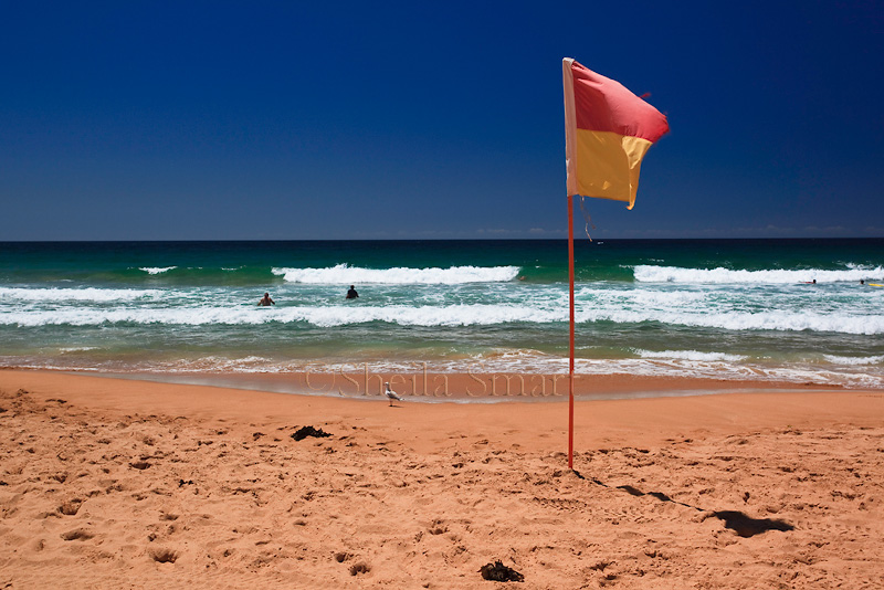 Surf life saving flag at Warriewood Beach