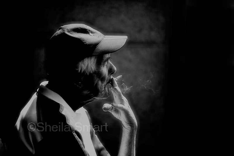 Smoking man at Circular Quay