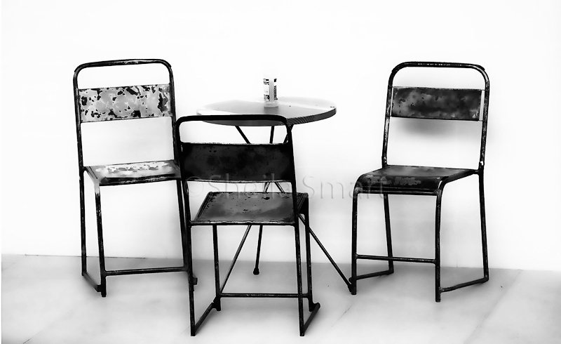 Table for three in monochrome